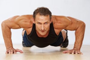 man doing push-ups bodyweight chest exercise