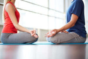 two people practicing the steps to meditation
