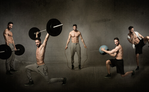 crossfit workout concept,cardio workout for men